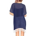 thumbnail image 3 of HAPPY BAY Women's Chiffon Summer Beach Open Front Maternity Beachwear Duster Kimono Cardigan XL-XXL Navy_AB747, 3 of 5