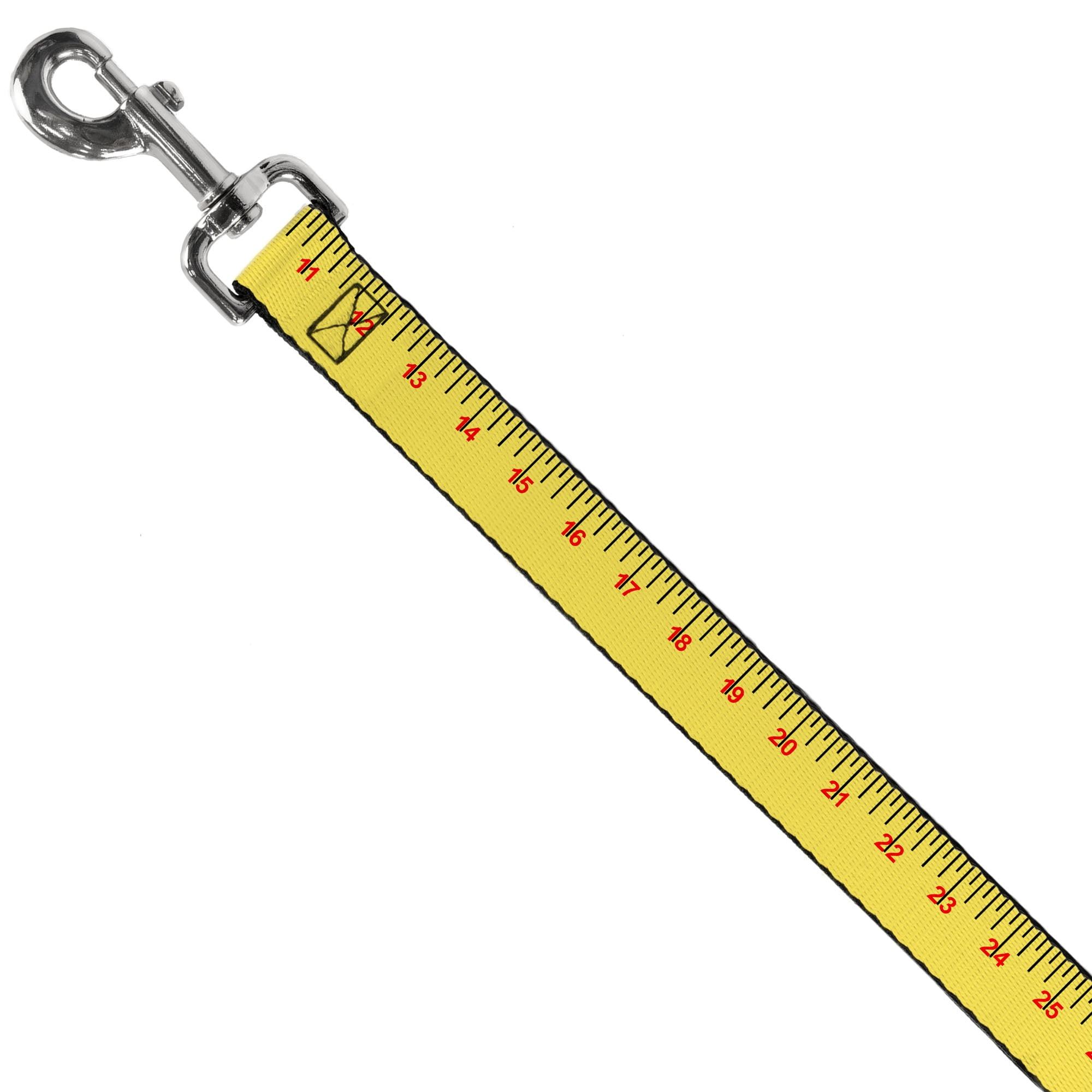 Buckle-Down Pet Leash, Dog Leash, Measuring Tape Yellow Black Red, 6 Feet Long 1.0 Inch Wide
