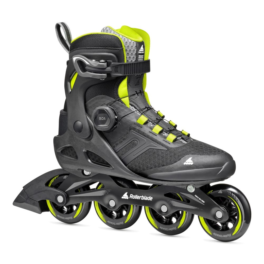 ROLLERBLADE Macroblade 84 Boa, Color: Black/Lime, Size: 9/9.5 (073706001A1-9/9.5)