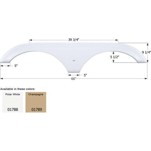 FENDER SKIRT TANDEM DUTCHMEN FS1788 POLAR WHITE