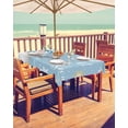 thumbnail image 2 of Fsddascl Blue Snowman Christmas Outdoor Tablecloth - 52x70 Inch Rectangle Dining Table Cover, Xmas Snowflake Birds Waterproof Outdoor Table Cloth with Umbrella Hole & Zipper for Picnic/Patio/Party, 2 of 7