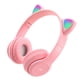 thumbnail image 2 of Auriculares Auriculares inalámbricos de oreja de dibujos animados Auriculares para juegos de computadora Auriculares con sonido estéreo brillante, Rosa Scienceny EL004130-01B, 2 of 2
