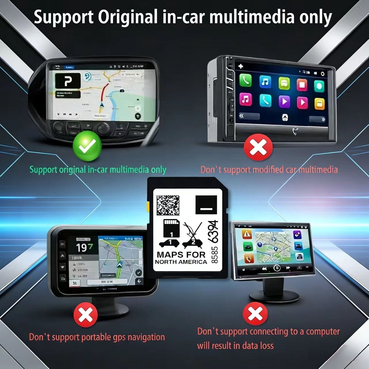 2025 Latest Navigation SD Card Update for Buick, Chevrolet, GMC, Cadillac | Compatible with INFO 3 System | Maps of USA, Canada, Mexico | Part No. 8585 6394