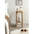 thumbnail image 3 of Kate and Laurel Talcott Modern Square Wood Drink Table, 12 x 12 x 28, Natural Wood, Transitional Decorative Two-Tier Pedestal Table for Use as Plant Stand Indoors or Living Room Accent Table, 3 of 9