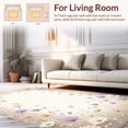 thumbnail image 2 of ODIKA 8'x10' Machine Washable Non-Slip Area Rug, Whimsical Meadow Blooms Motif Floor Covering High Traffic Rug, Ivory, 156066, 2 of 7