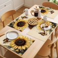 thumbnail image 5 of American Pastoral Sunflower Placemats Set of 6, Butterfly Retro Flower Non-Slip Place Mats Washable Table Mats for Kitchen Dining Table Decorations Indoor/Outdoor, 5 of 9