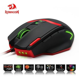 AUPERTO Wired Gaming Mouse, RGB LED Mouse with Side Buttons Laser and  16,400DPI High Precision Programmable Mouse Buttons 