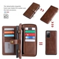 thumbnail image 6 of Samsung Galaxy S20 FE 5G Wallet Case, Dteck 2 in 1 Magnetic Detachable Wallet Purse [Crossbody Chain] Durable PU Leather Zipper Handbag Folio Flip Card Slot Protection Back Cover, Brown, 6 of 10