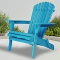 thumbnail image 2 of Bellemave Cedar Wood Folding Adirondack Chair Patio Furniture Lawn Chair Outdoor Wooden Chair Set for Garden and Poolside (Blue, Set of 2), 2 of 7