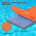 thumbnail image 5 of MADOG 12' x 6' Water Floating Mat, 3-Layer Tear-Resistant XPE Foam Water Floating Pad Lily Pad for Pool Lake River Ocean Outdoor Water Activities, Orange/Blue, 5 of 8