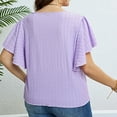 thumbnail image 6 of Wycnly Summer Tops for Women Summer Tops for Women Plus Size Ruffle Sleeve Comfy Breathable Blouses 2025 Fashion Solid Tops Ladies Round Neck Short Sleeve Tunic Top, 6 of 7
