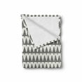 thumbnail image 2 of Tree Soft Flannel Fleece Throw Blanket, Geometric Fir Trees Woodland of the Northern Parts Christmas Season Triangles, Cozy Plush for Indoor and Outdoor Use, 50" x 60", Black Off White, by Ambesonne, 2 of 6
