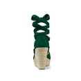 thumbnail image 2 of BLISSFUL STEP Chaussures pour Femmes Espadrilles à Lacets Sandales Compensées à Plateforme Vert 10, 2 of 7