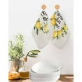 thumbnail image 2 of Summer Lemon Kitchen Dish Towels for Drying Dishes Set of 2, Farmhouse Country Vintage Linen Texture Waffle Weave Microfiber Terry Hand Tea Bathroom Towels Quick Dry & Absorbent Towel 12x12, 2 of 7