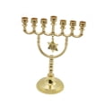 thumbnail image 3 of Portavelas de Metal Hanukkah Menorah, candelabro geométrico tradicional para banquete, boda, fiesta, aniversario, decoración del hogar Dorado Gloria Candelabro de la Menorá, 3 of 9