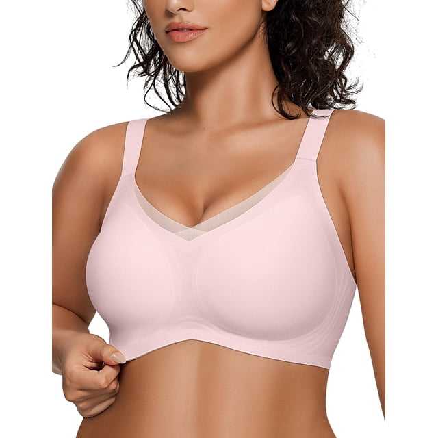 Camiseta Wireless Bra OEAK V Mesh con soporte cómodo L, rosa