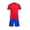 Red, variant on Fnooota Boys Athletic Outfit Sets Size 6, 2 Piece Summer Sports Short Sleeve Kids Clothing Sets Blue Size 6