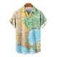 thumbnail image 3 of Mens Casual Manga Corta Botón Abajo Camisas Turndown Cuello Blusa de Impresión, Poliéster Ligero Top de la Moda para el Verano Al Aire Libre Y el Uso Diario, 3 of 6