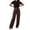 *Brown, variant on Women's High Waisted Straight Leg Pants,Casual Trousers Office Work Suit Pants Brown,Womens Plus XXL