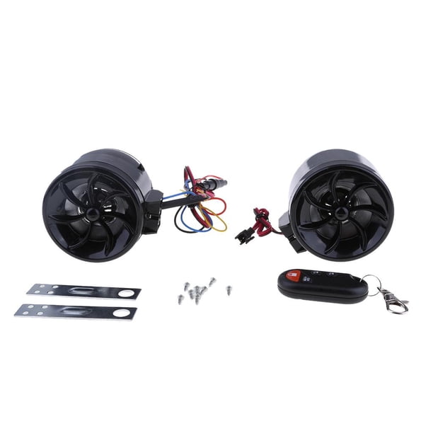 Sistema de altavoces estéreo de audio con manilr de motocicleta negro resistente al agua Baoblaze Altavoces estéreo de motocicleta