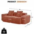 thumbnail image 2 of Aukfa 79" Boneless Couch Deep Seat Loveseat Cloud Sofa for Living Room Bedroom, 2 Pillows, Velvet, Terracotta, 2 of 9