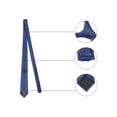 thumbnail image 3 of INSPIRE CHIC Men's Solid Color Narrow Stripes Necktie Graduation Suit Formal Ties Dark Blue, 3 of 5