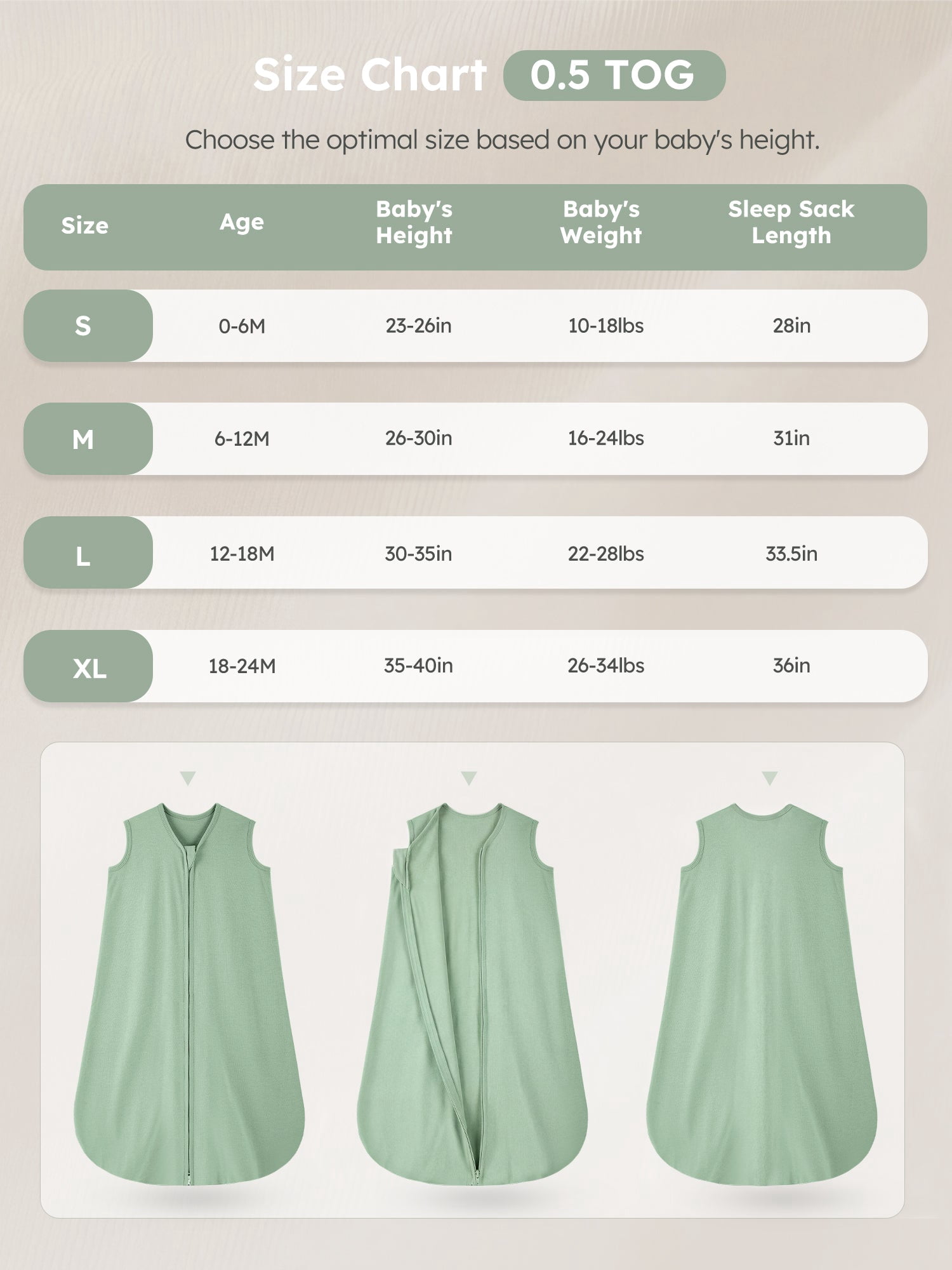 YOOFOSS Baby Sleep Sack 6-12 Months Wearable Blanket for Babies 100% Organic Cotton 2-Way Zipper TOG 0.5 Toddler Sleeping Sack 2 Pack, Sleep Sacks