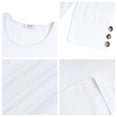 thumbnail image 6 of UVN Summer Womens Blouses Crew Neck 3/4 Sleeve with Button Shirts for Women Loose Fit Tunic Tops, 6 of 9