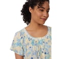 thumbnail image 3 of Aria Women's 100% Cotton Raglan Sleeve Smocked Neck 40" Sleepwear Gown, Sizes XS-5X, 3 of 5
