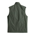 thumbnail image 3 of XFLWAM Men's Lightweight Vest Softshell Sleeveless Windproof Jacket with Zipper Pcoket Cycling Travel Hiking Running Golf Army Green M, 3 of 4