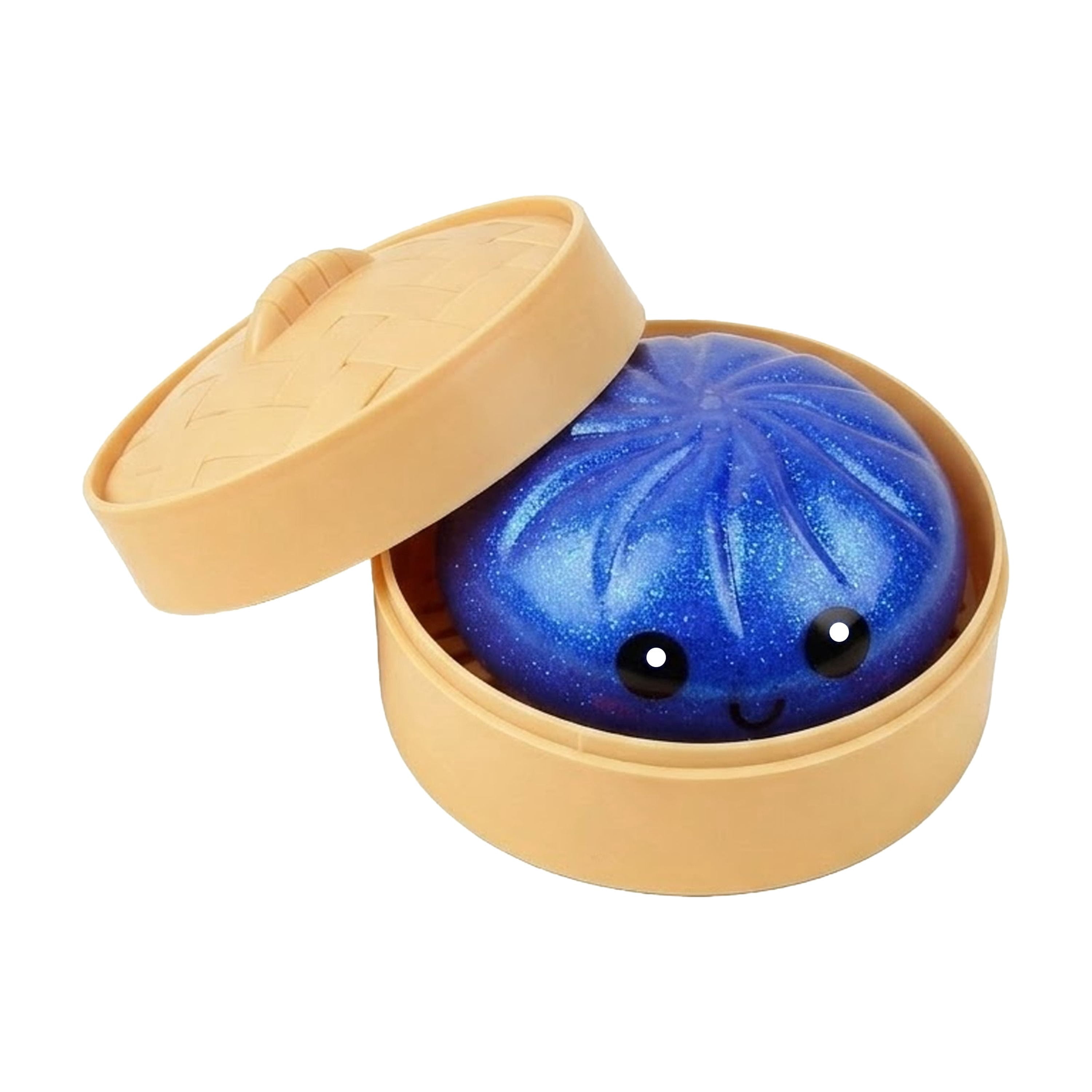 Cute Squishy Dumpling Large with Steamer, Squishy Dumpling Doll with Cute Expressions, Silicone Bun Sensory Fidget Dolls, Hand Pinching Decompression Dolls