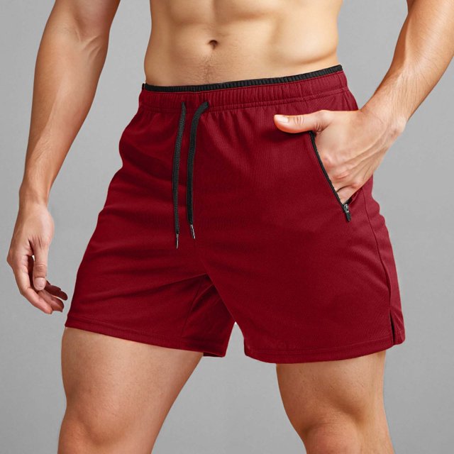 WILLBEST Pantalones Cortos para Hombre, para Correr, con Bolsillos con Cremallera, para Gimnasio, Entrenamiento Atlético, de 5 Pulgadas