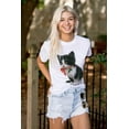 thumbnail image 3 of Cute Tuxedo Kitten Christmas Bow Women's Graphic T Shirt Tees Brisco Brands S, 3 of 5