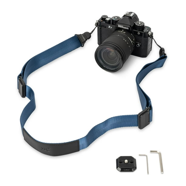 Correa de cuello de cámara JJC QRS-D1 para cámaras réflex digitales (azul)