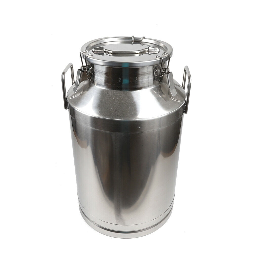 Stainless Steel Can Milk Canister with lid/Milk Pot Bucket Gallon Milker 10-60L 