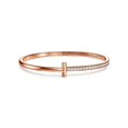 thumbnail image 1 of Brazalete Con Bisagras De Diamantes Estrechos Tiffany T1 925 En Oro Blanco De 18 Quilates/Rosa Amarillo , Tamaño 19, 1 of 3