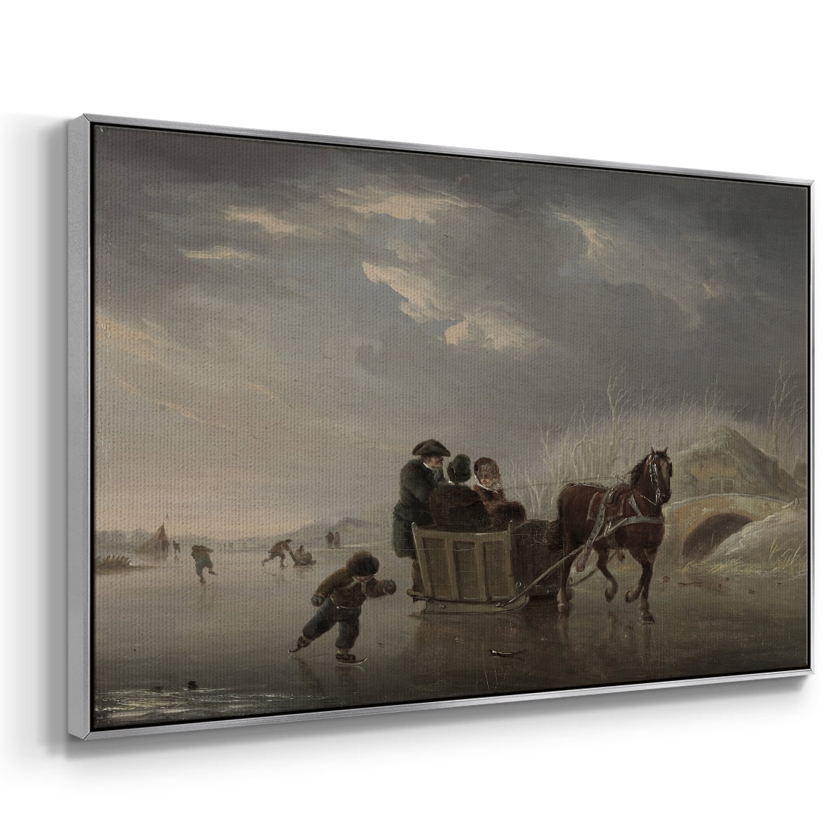 Vintage Animal Print-XXV By Wexford Home Framed in Silver Wood Gallery Wrapped Canvas 25 in. x 37 in.