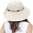 thumbnail image 7 of JUNWELL Sun Hats for Women Packable Sun Hat Wide Brim UV Protection Beach Sun Cap - Blue, 7 of 7