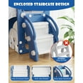 thumbnail image 3 of KORIMEFA 7-in-1 Toddler Slide, Outdoor Indoor Playset Slide for Kids Age 1-3 with Golf, Basketball Hoop, Baby Playground Climber Toys, Blue, 3 of 18
