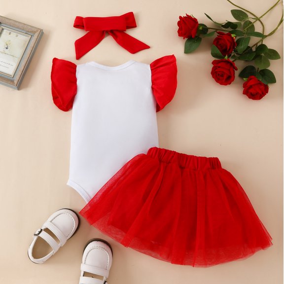 Vedolay Skirts For Girl Trendy Girl's 2 Piece Outfits Plaid Cartoon Print Short Sleeve T Shirt and Skirt Set,White 0-3 Months