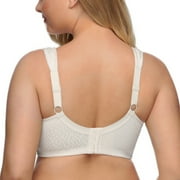 Exerin Women's Full Coverage Plus Size Comfort Double Support Unpadded Wirefree Minimizer Bra(White,44C)