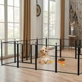 thumbnail image 2 of Anyask 32″ Tall 16 Panels Heavy Duty Metal Dog Playpen for Exercise Outdoor Indoor Fence, Black, 2 of 9
