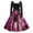 Purple, variant on WTOBBY Women's Fashionable Retro Long-Sleeved Square-Neck Halloween Printed Evening Dress - Elegant and Glamorous Gown for Formal Events,Black L