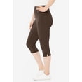 thumbnail image 3 of Woman Within Plus Size Petite Stretch-Cotton Knit Pull-On Capri Leggings, 3 of 5