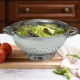 thumbnail image 2 of 3-Quart Stainless Steel Colander - Professional Strainer with Heavy Duty Handles and Self-Draining Stable Base, Polished Mirror Finish, 2 of 4