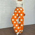 thumbnail image 5 of Flannel Pajama Pants Women Baggy Wide Leg Fleece Lounge Pants Loose Fit Star Print Pants 2025 Fashion Holiday Party Elastic Waist Trousers Saffron M, 5 of 5