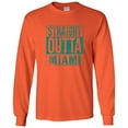 thumbnail image 4 of UGP Campus Apparel Straight Outta Miami - Miami Football Long Sleeve T Shirt - Large - Orange, 4 of 6