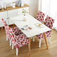 thumbnail image 3 of Strawberry Print Dining Chair Covers 4 Pack Fresh Red Berry Design Washable Polyester Stretch Slipcovers Removable Seat Protector for Fruity Home Look, 3 of 7