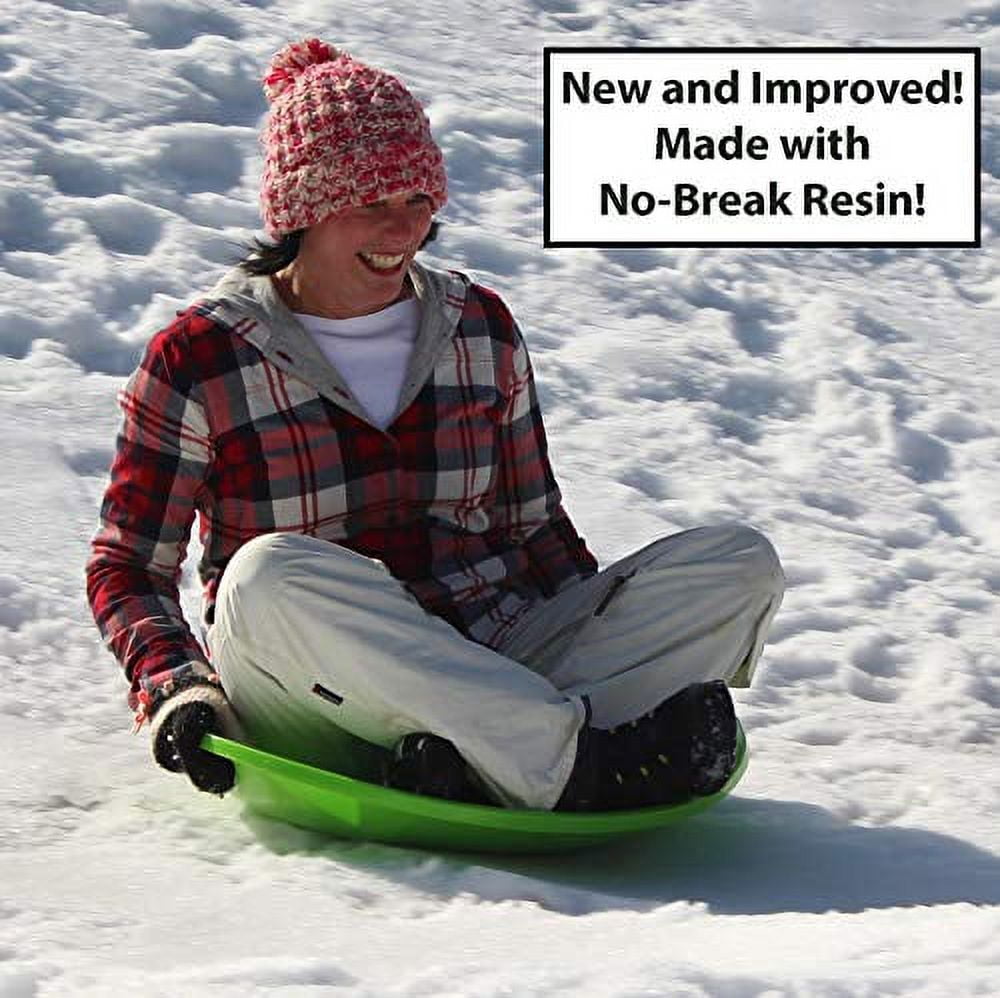 Flexible Flyer 3-Pack Snow Saucer Sleds. Round SNO Slider Discs, Blue, Orange, Green