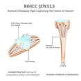 thumbnail image 5 of Rosec Jewels Ethiopian Opal Heart Engagement Ring with Diamond - 8 mm - Split Shank Ring - AAA Quality - With Jewelry Box, 10K Rose Gold, US 6.50, 5 of 9